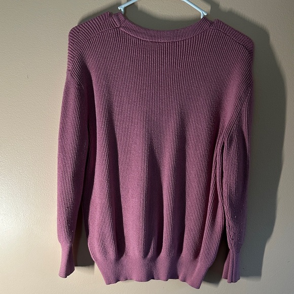 Chic Plum Ribbed Knit Sweater - Picture 5 of 5